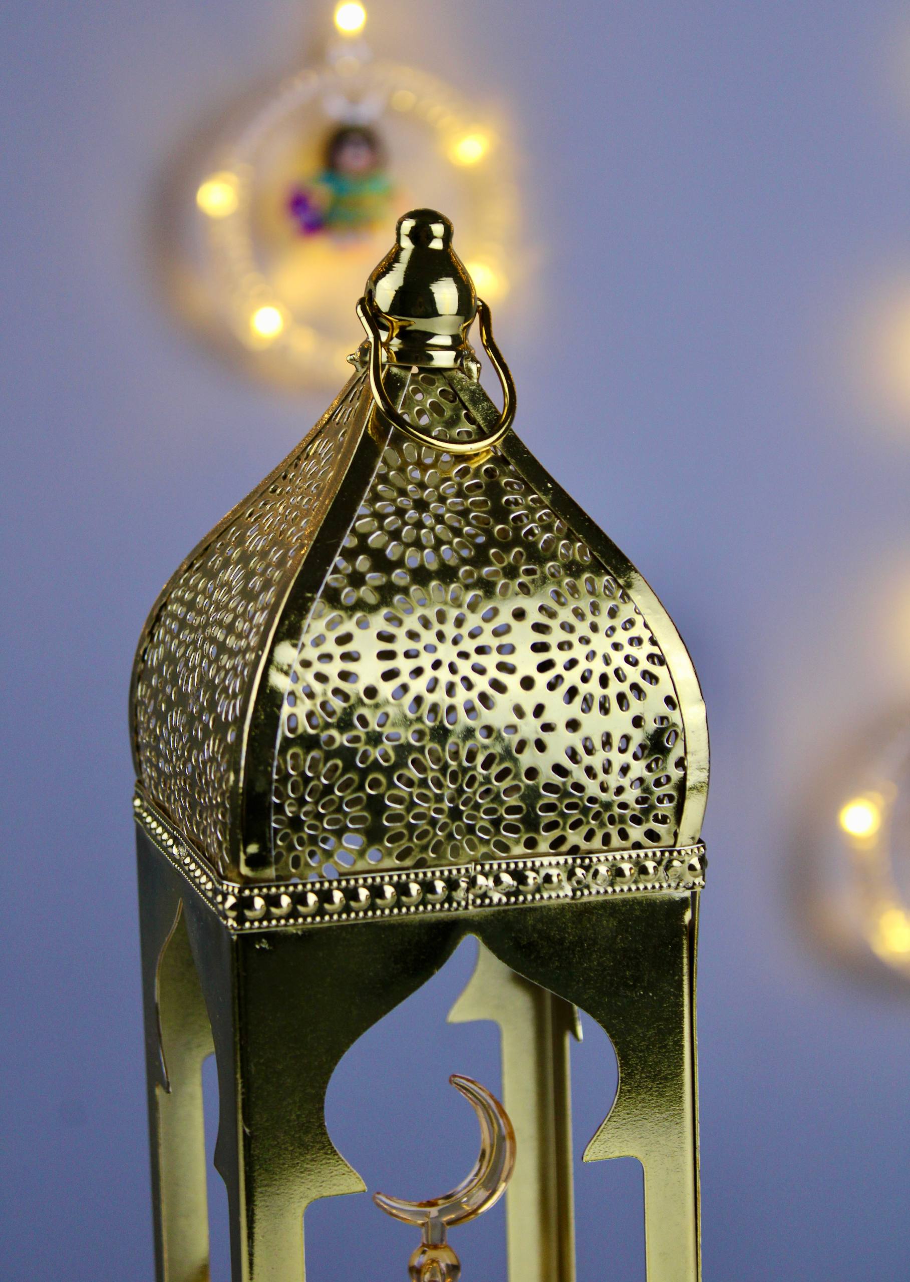 فانوس ليان إسلامي معدن ببلورة زجاج