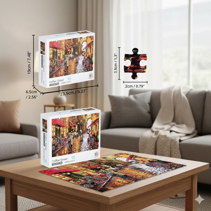 بازل جيغسو "شارع القهوة" – 1000 قطعة