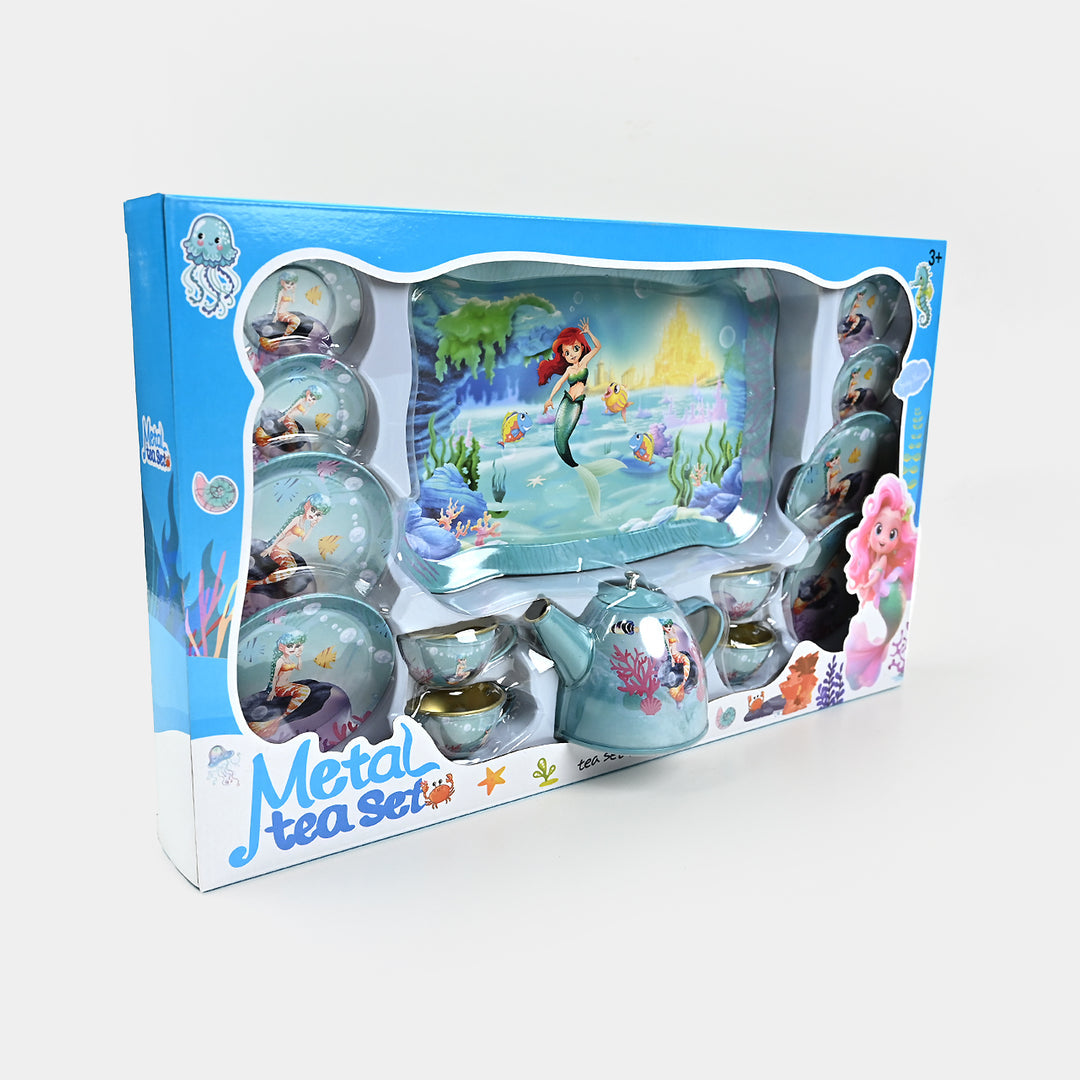 طقم شاي معدني للأطفال - بتصميم ميني ماوس وعروس البحر