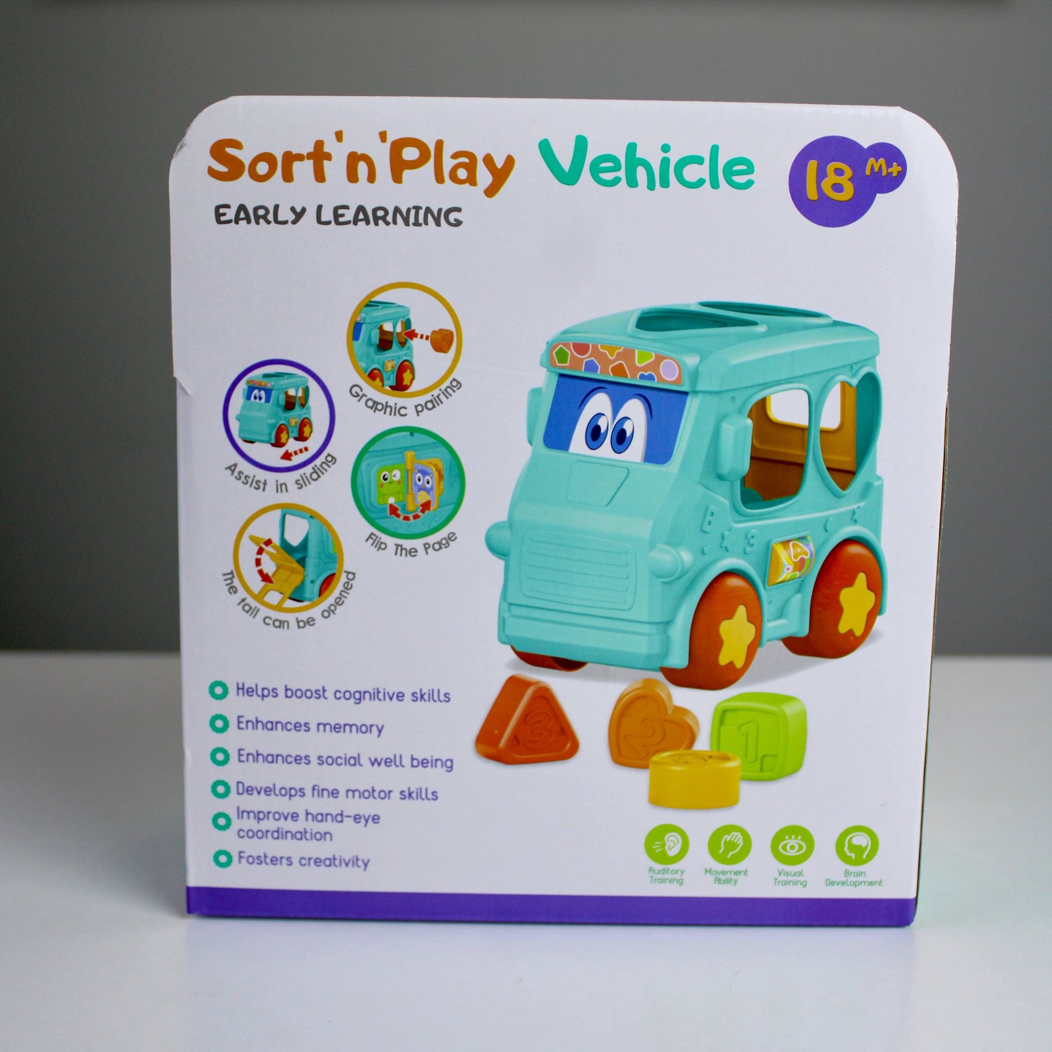Educational Bus Toy for Kids – Shapes & Numbers Learning