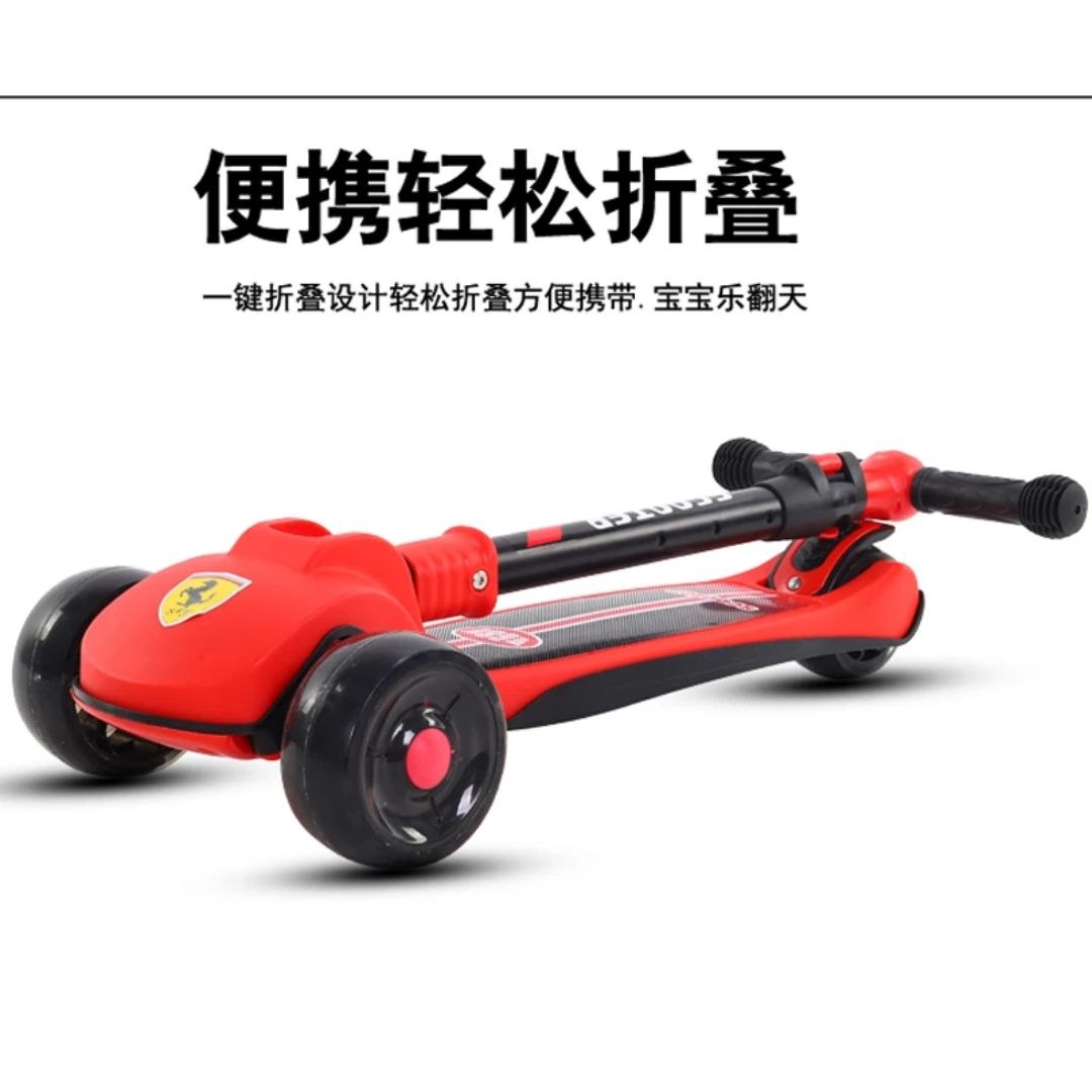 Kids Scooter with LED Wheels – Foldable 3-Wheel Design