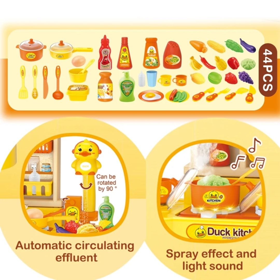 Duck Kitchen Play Set – 44 Pieces Interactive Cooking Set