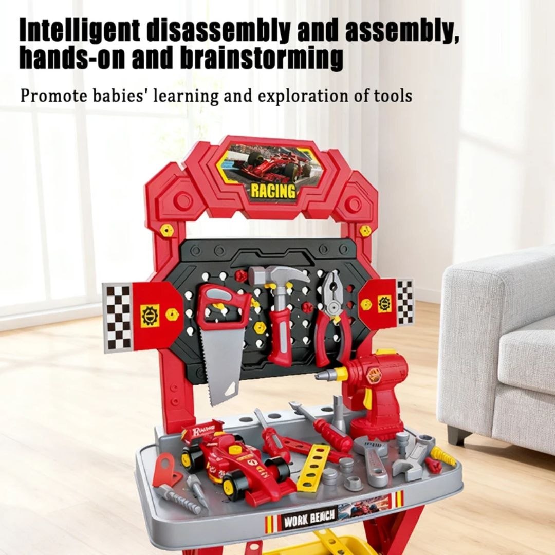 Kids Racing Car Workshop Set – 86+ Pieces DIY Building Kit