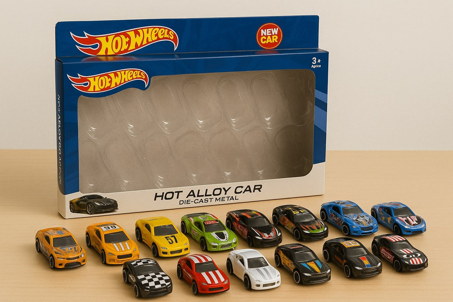 12-Piece Die-Cast Racing Car Set – Metal Collection with Display Case