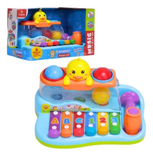 Duck Piano 3-in-1 Educational Toy – Musical Keyboard, Hammer Game & Light-Up Duck