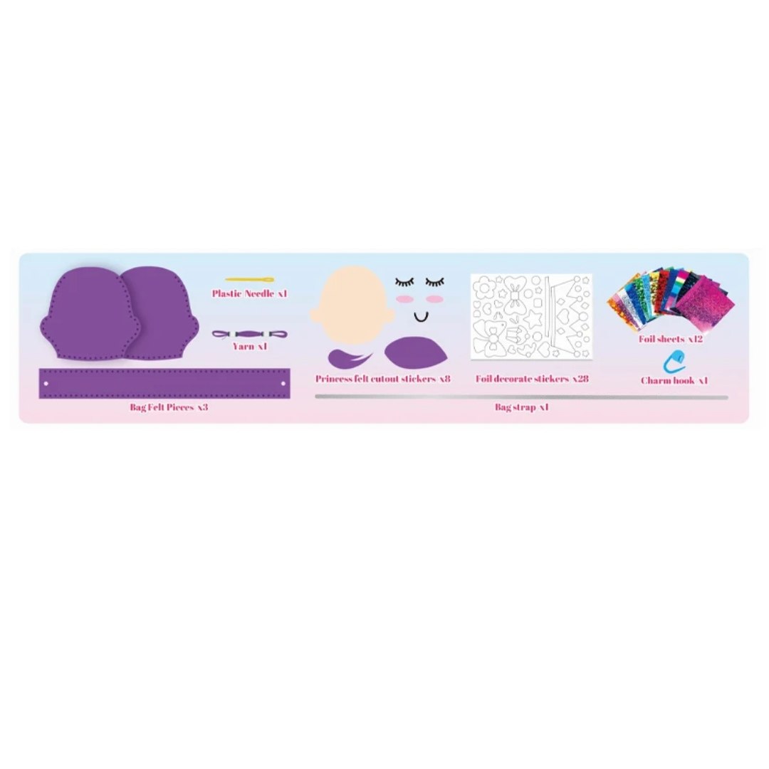 Princess Sling Bag Kit – DIY Sewing & Craft Set for Girls (50+ Pieces)