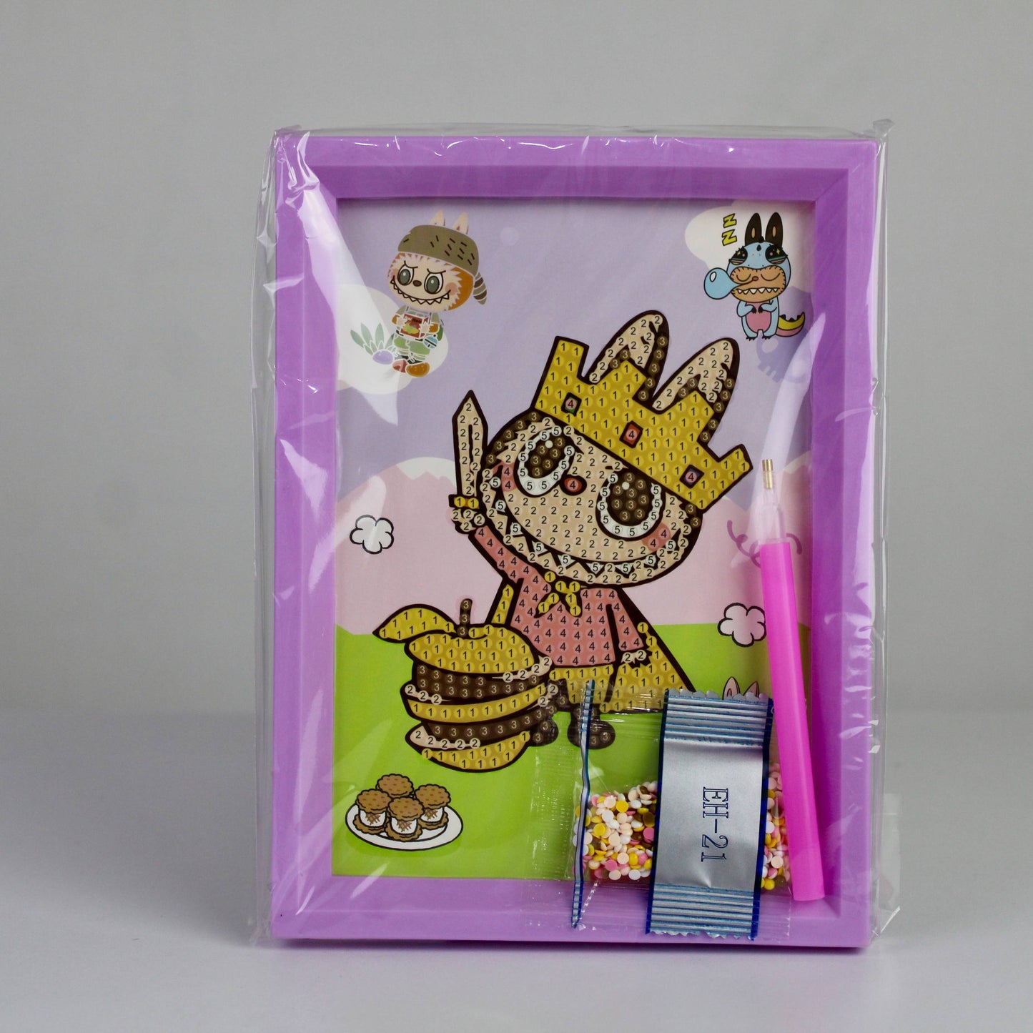 Labubu Diamond Painting Art Kit – DIY Crystal Craft with Frame