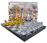 Luxury Magnetic Staunton Chess Set – Gold & Silver Edition (35.5 cm)