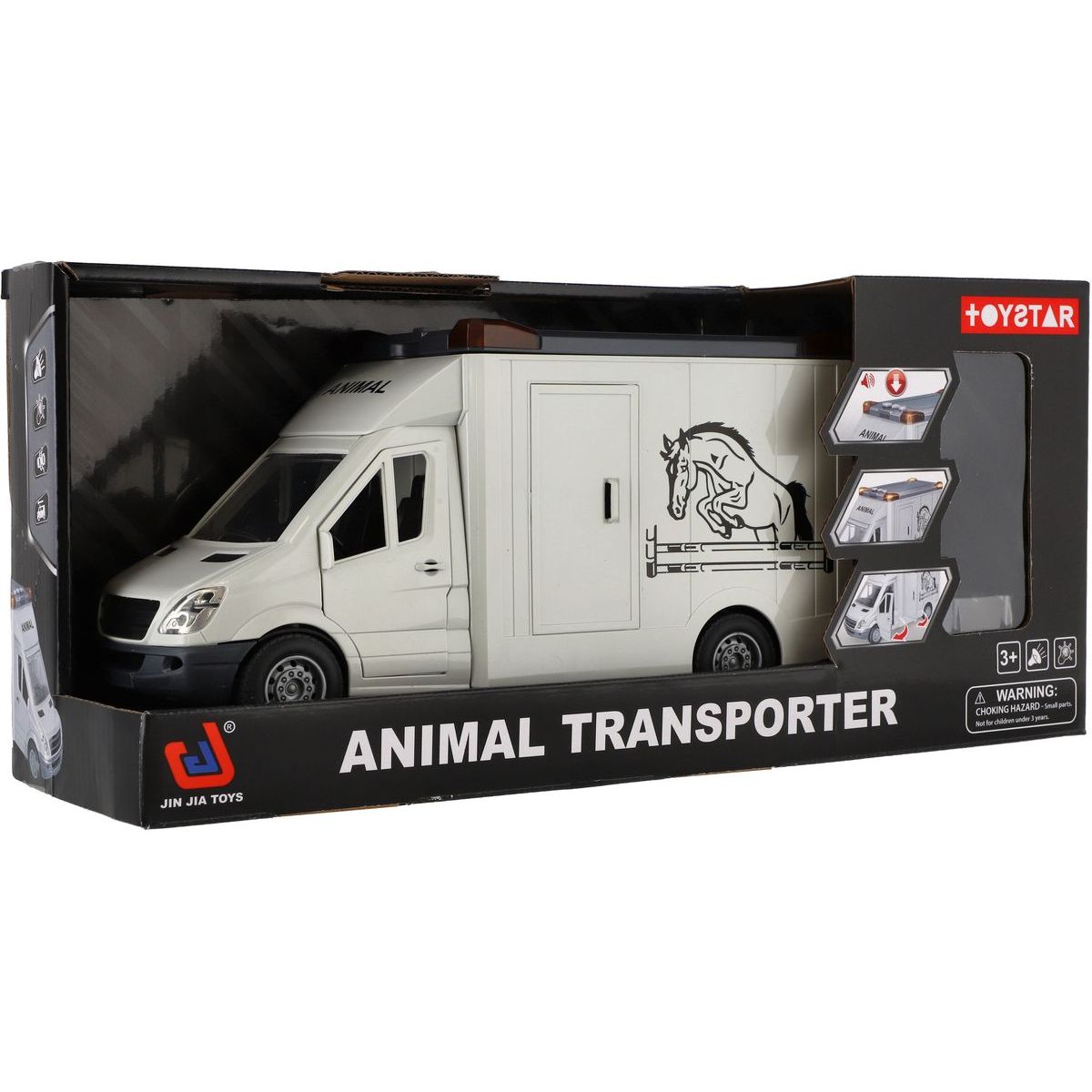 Jinjia Animal Transport Truck – Realistic Lights & Sounds with Horse Figure