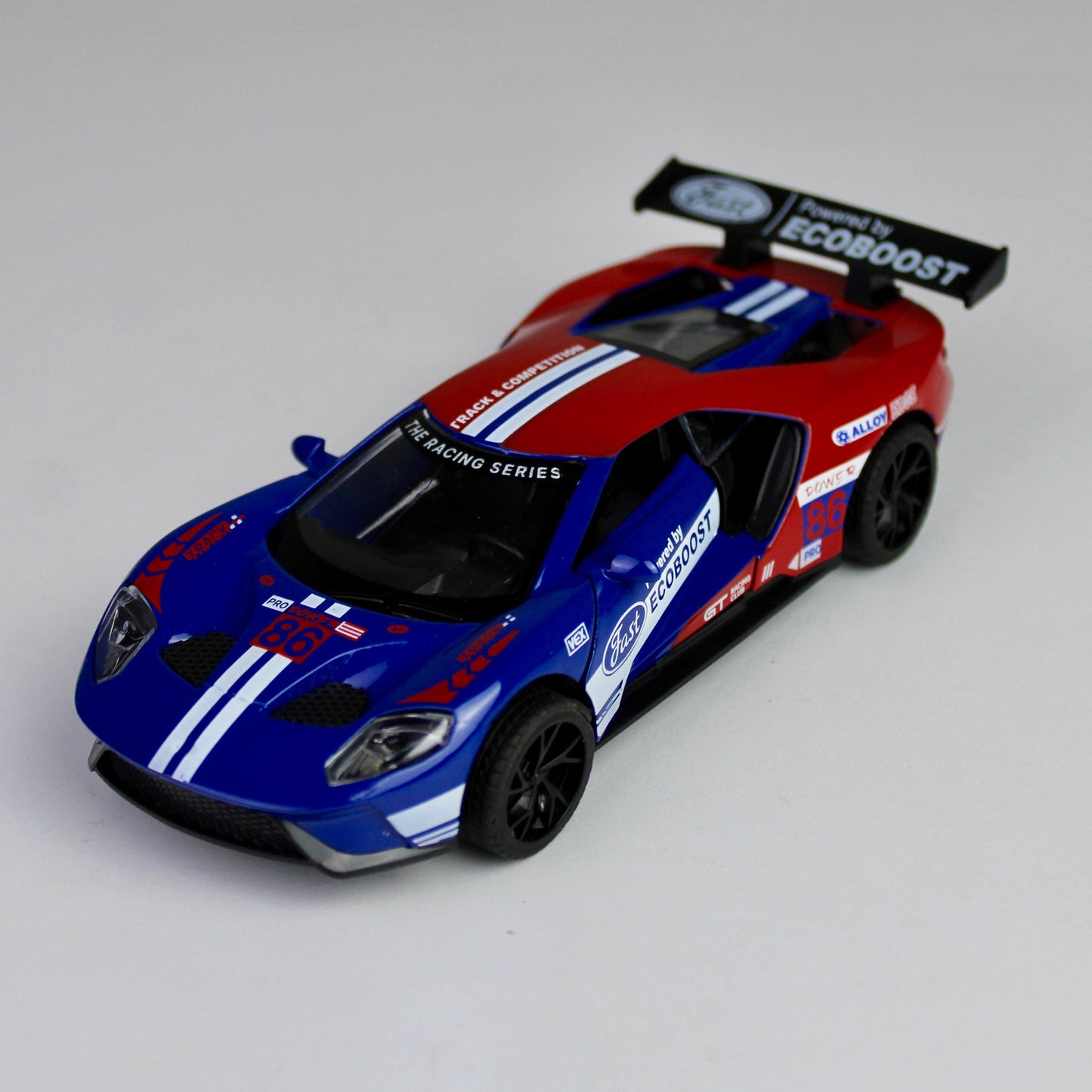 Ford GT-Inspired Racing Car Die-Cast 1:28 – Metal Model with Lights & Sounds