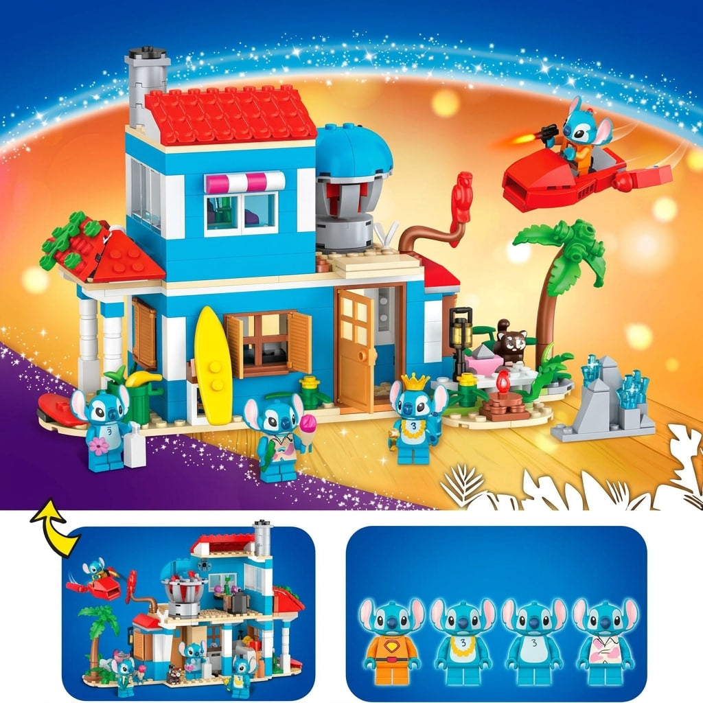SiTiCH Small Villa 536-Piece Building Set – Stitch Beach Villa Adventure