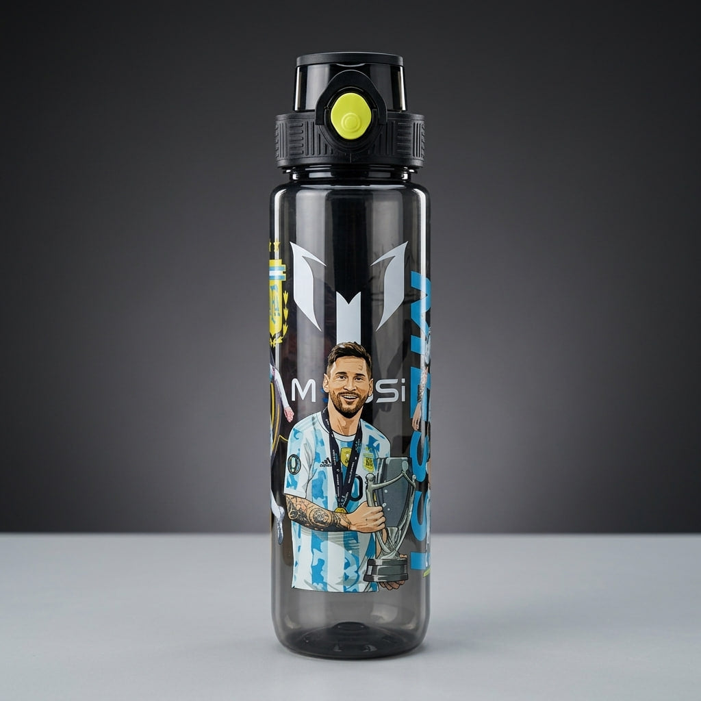 Lionel Messi Kids Water Bottle – Leak-Resistant Push Button Bottle