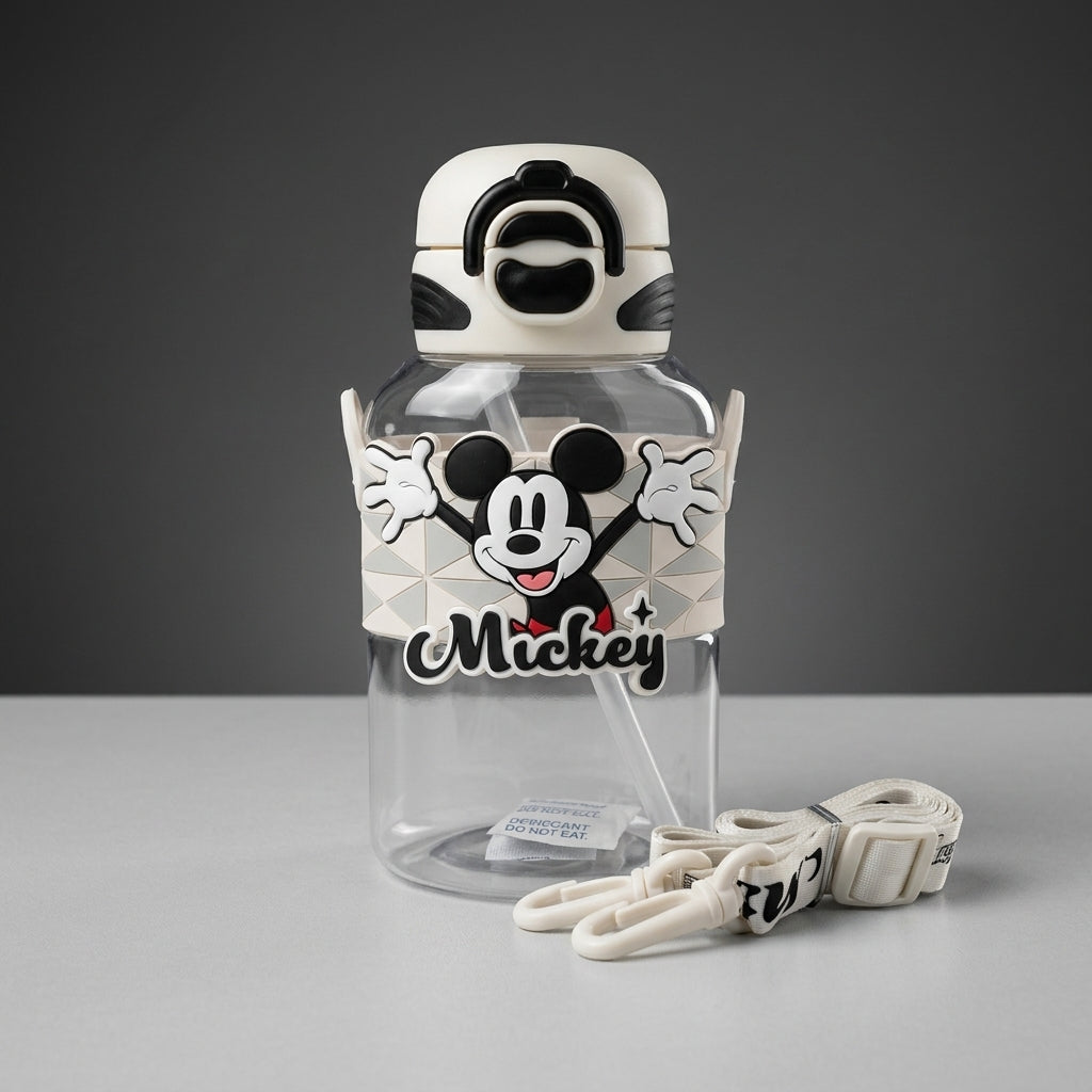 Disney Mickey Mouse Kids Water Bottle – 700ml BPA-Free Bottle with Silicone Straw