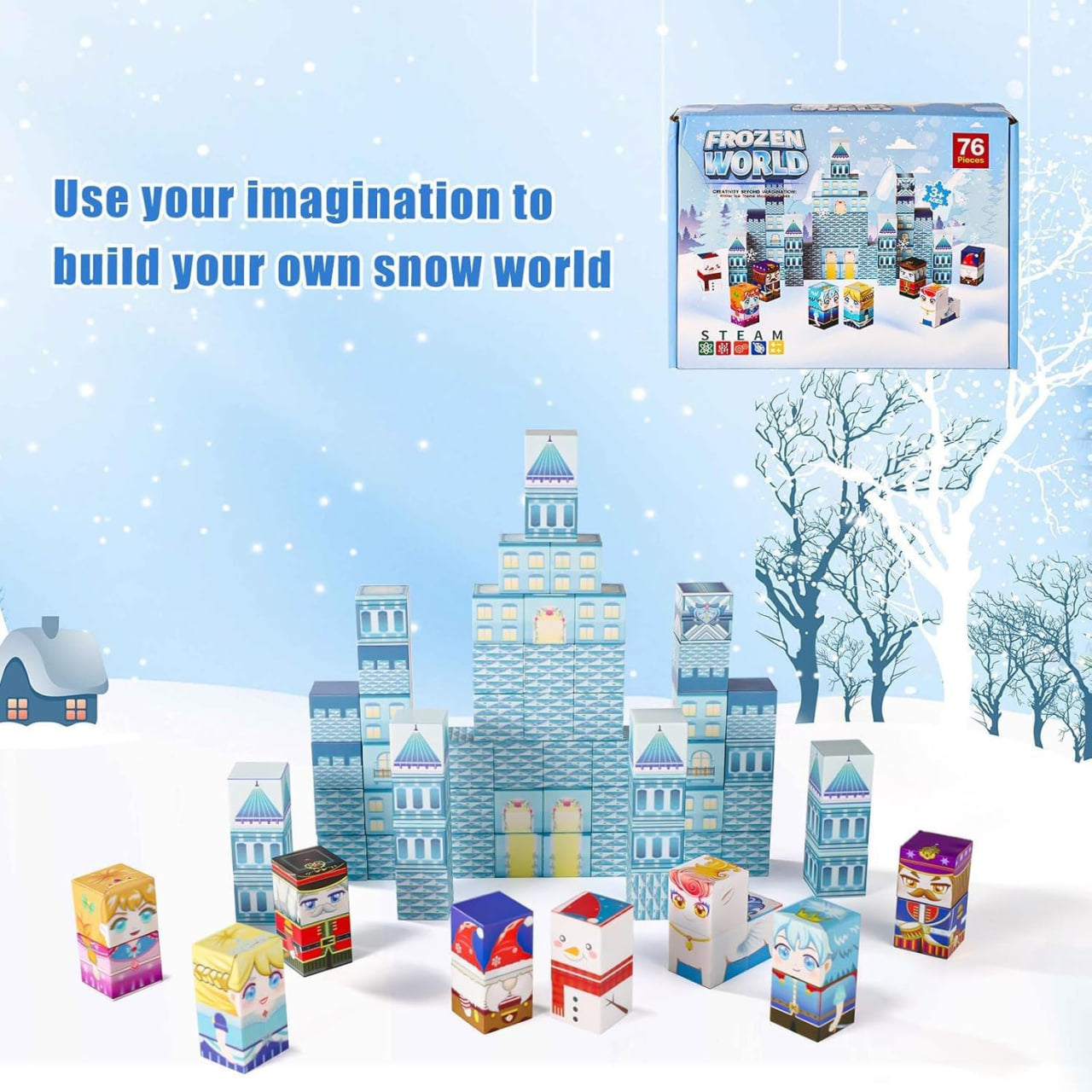 Magnetic Ice Castle Building Blocks – 76-Piece Creative Construction Set