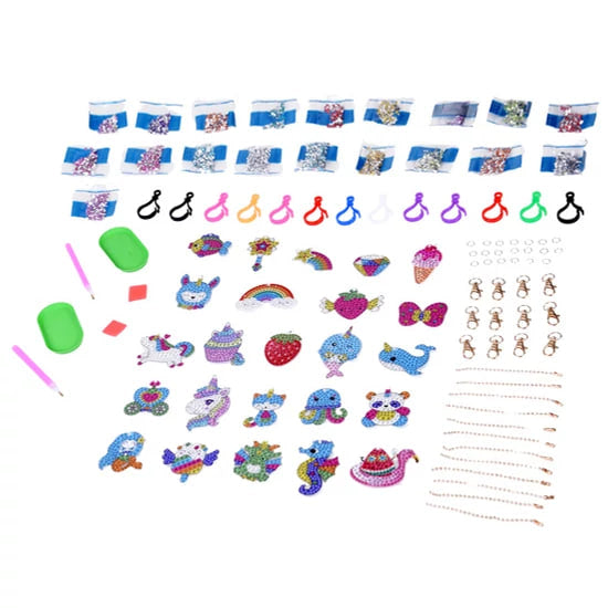 Surprise Gem Keychains – 24-Piece Diamond Painting Keychain Kit
