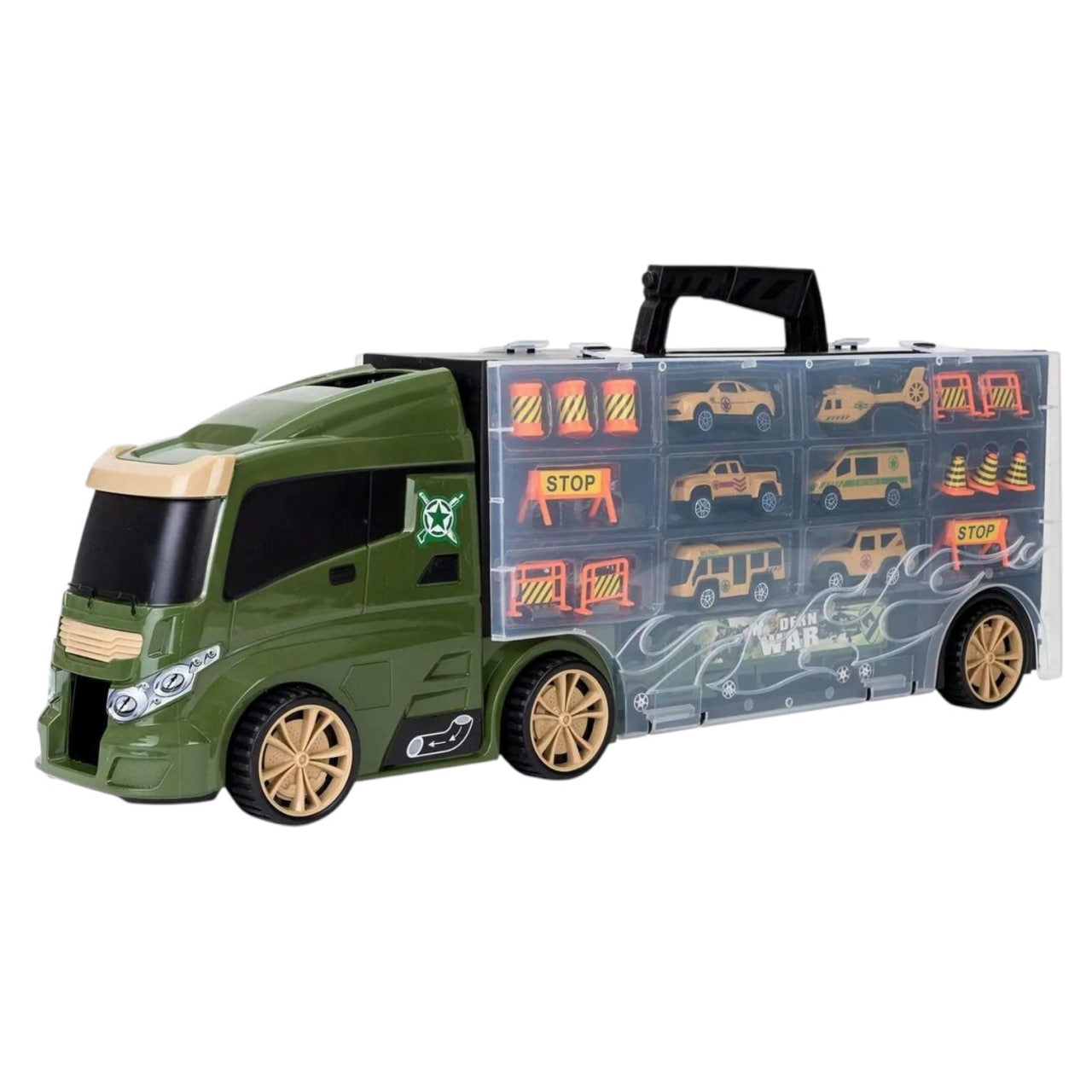 Military Transport Truck – Car Carrier & Storage Playset