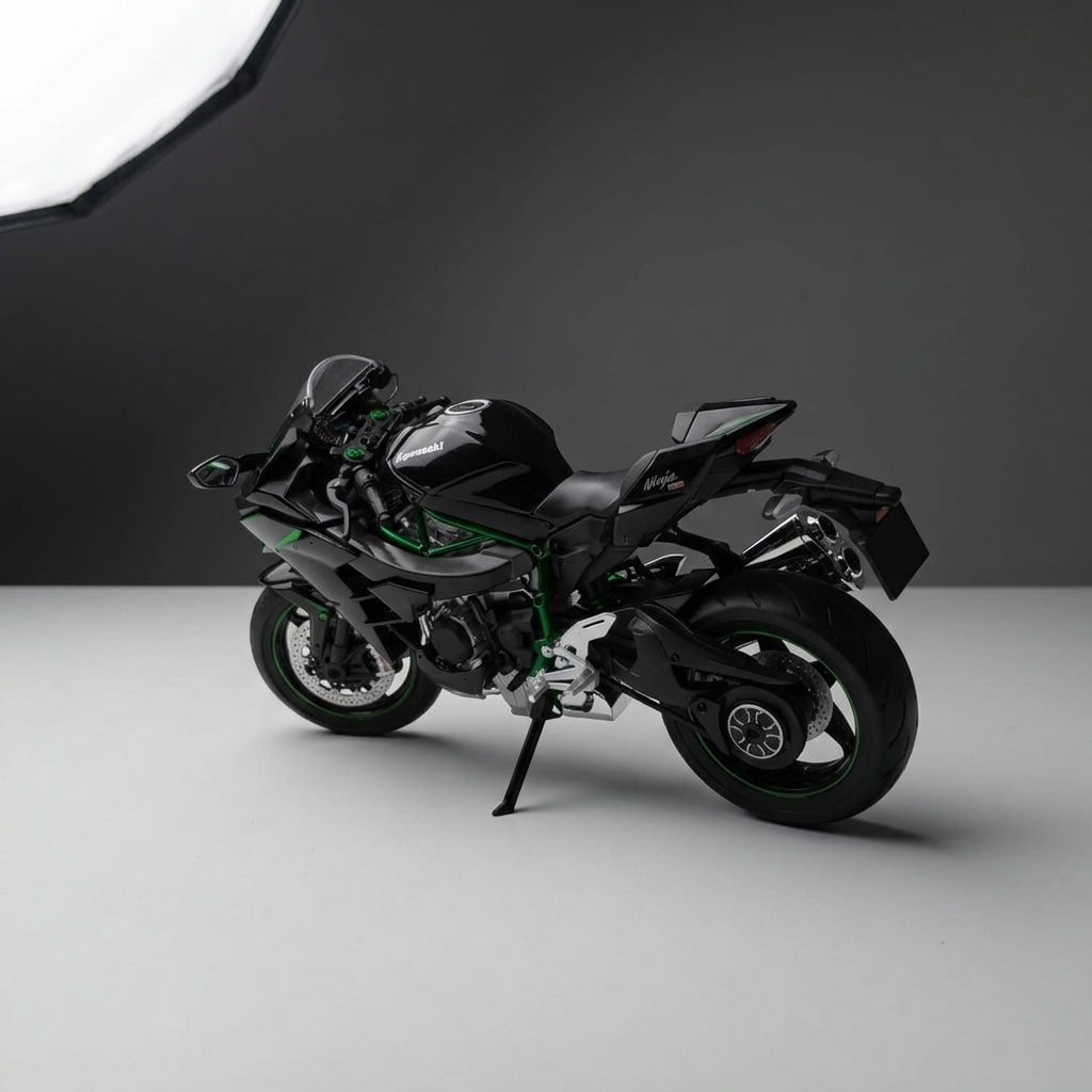 1:9 Kawasaki Ninja H2R – Die-Cast Motorcycle Model with Light & Sound