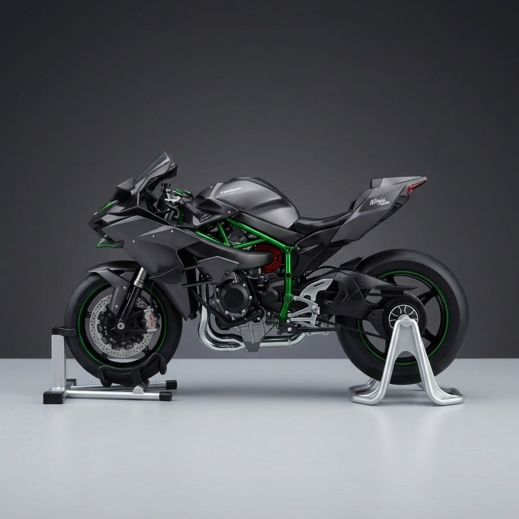 1:6 Kawasaki Ninja H2R – Interactive Die-Cast Motorcycle Model with Light, Sound & Vapor Effects