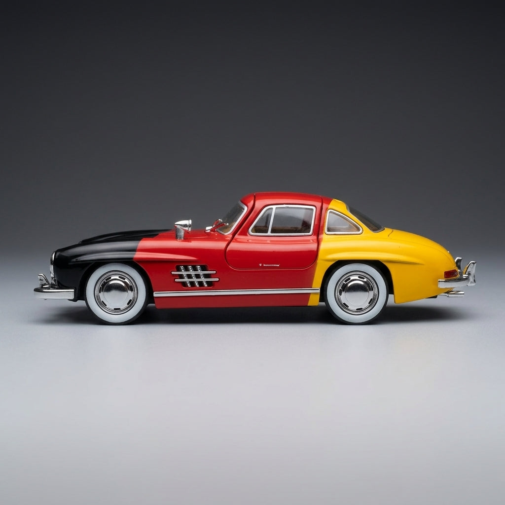 سيارة مجسمة مصبوبة من مرسيدس-بنز 300SL Gullwing بمقياس 1:22 مع إضاءة وصوت