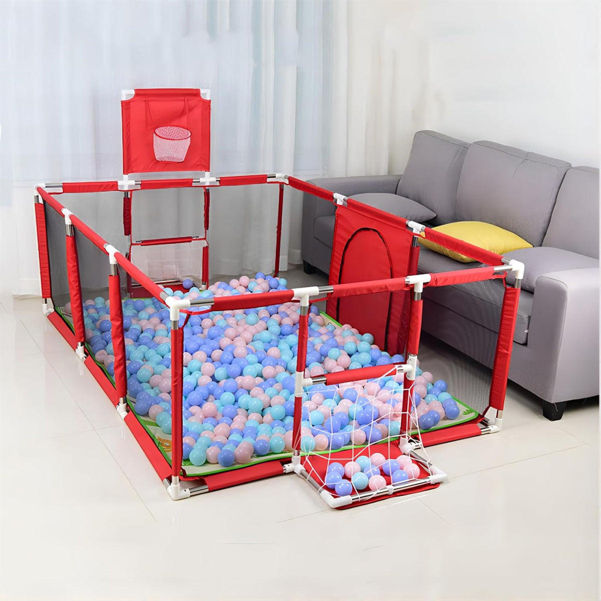 Kids Area & Ball Pit Sports Playset – Basketball & Football