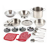 Stainless Steel Kids Kitchen Set – Pretend Cooking Playset