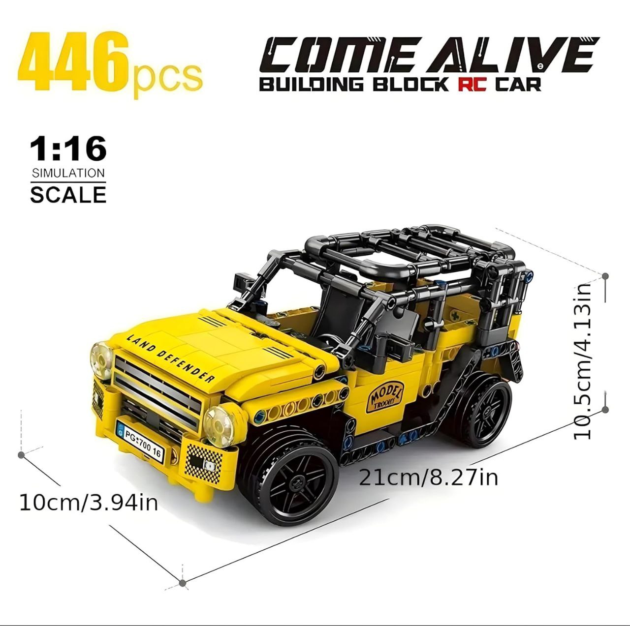 Remote Control LEGO Car Model – 1:16 Scale (446 Pieces)