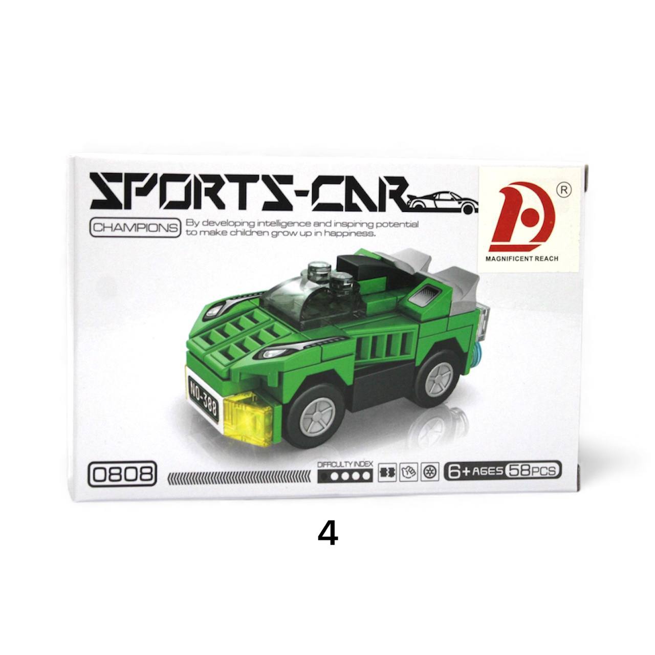 Peizhi 15008 – Sports Car Building Blocks Set | 8 Models | 57–62 Pieces Each