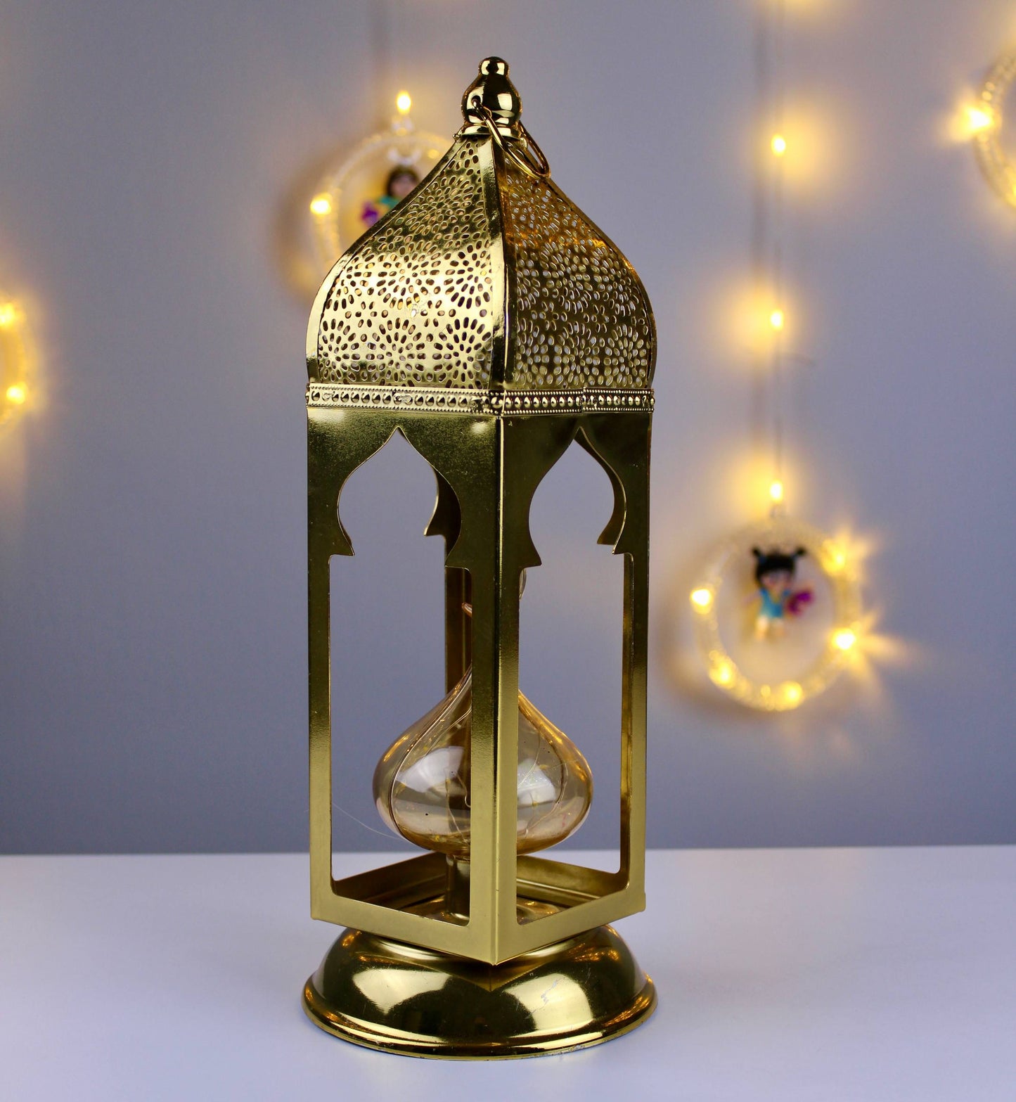 فانوس ليان إسلامي معدن ببلورة زجاج