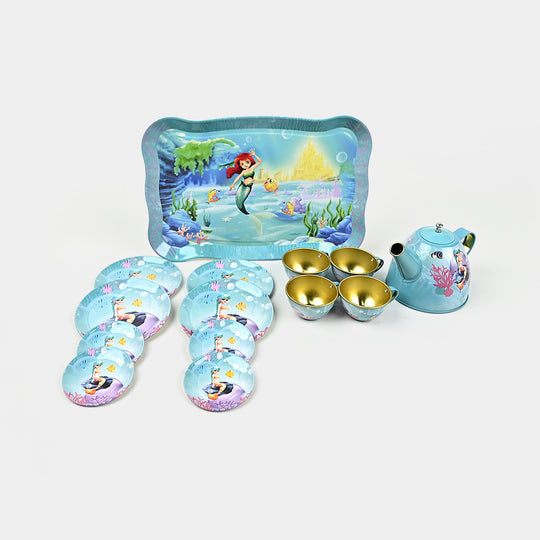 طقم شاي معدني للأطفال - بتصميم ميني ماوس وعروس البحر