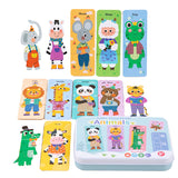 مجموعة ألغاز خشبية 6 في 1 للأطفال - تعليمية وممتعة