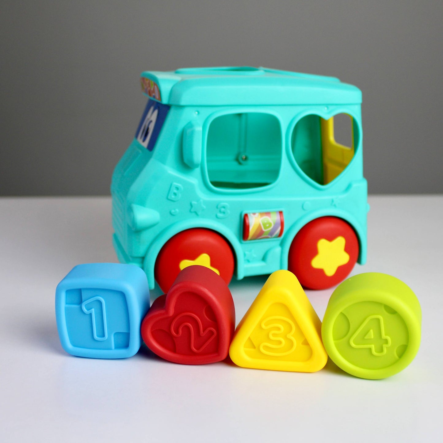 Educational Bus Toy for Kids – Shapes & Numbers Learning