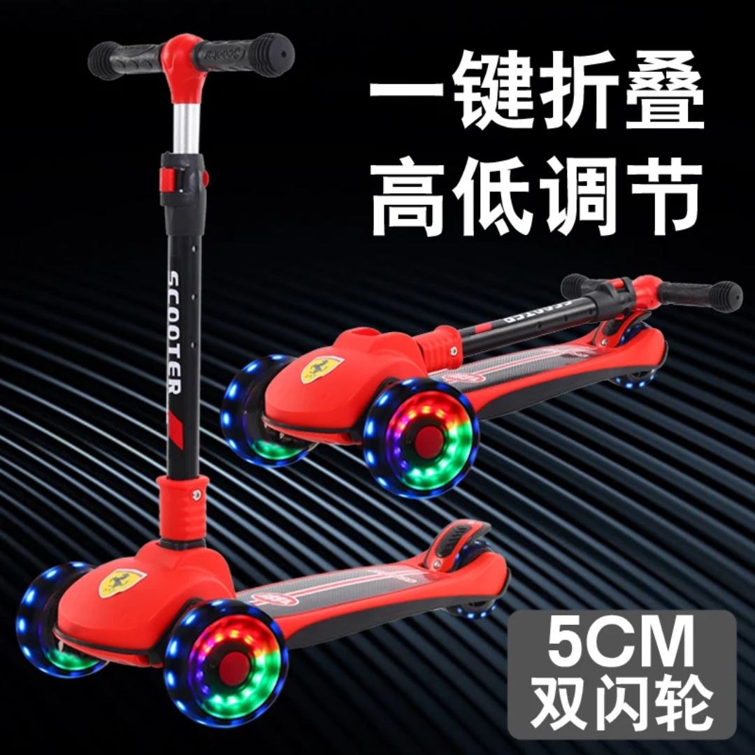 Kids Scooter with LED Wheels – Foldable 3-Wheel Design