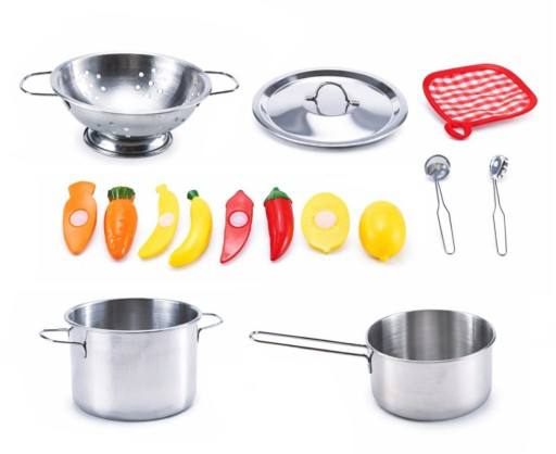 Metal Kitchen Cookware Set for Kids – Pretend Play Cooking Set