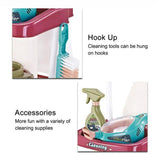Kids Cleaning Trolley Set – 16 Pieces Pretend Play Cleaning Kit