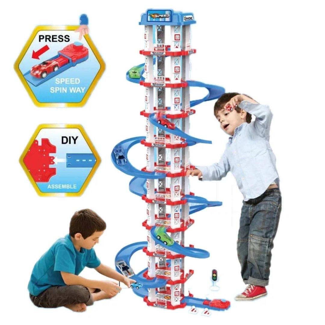 Speed Spin Way Spiral Race Track Tower – 105 Pieces