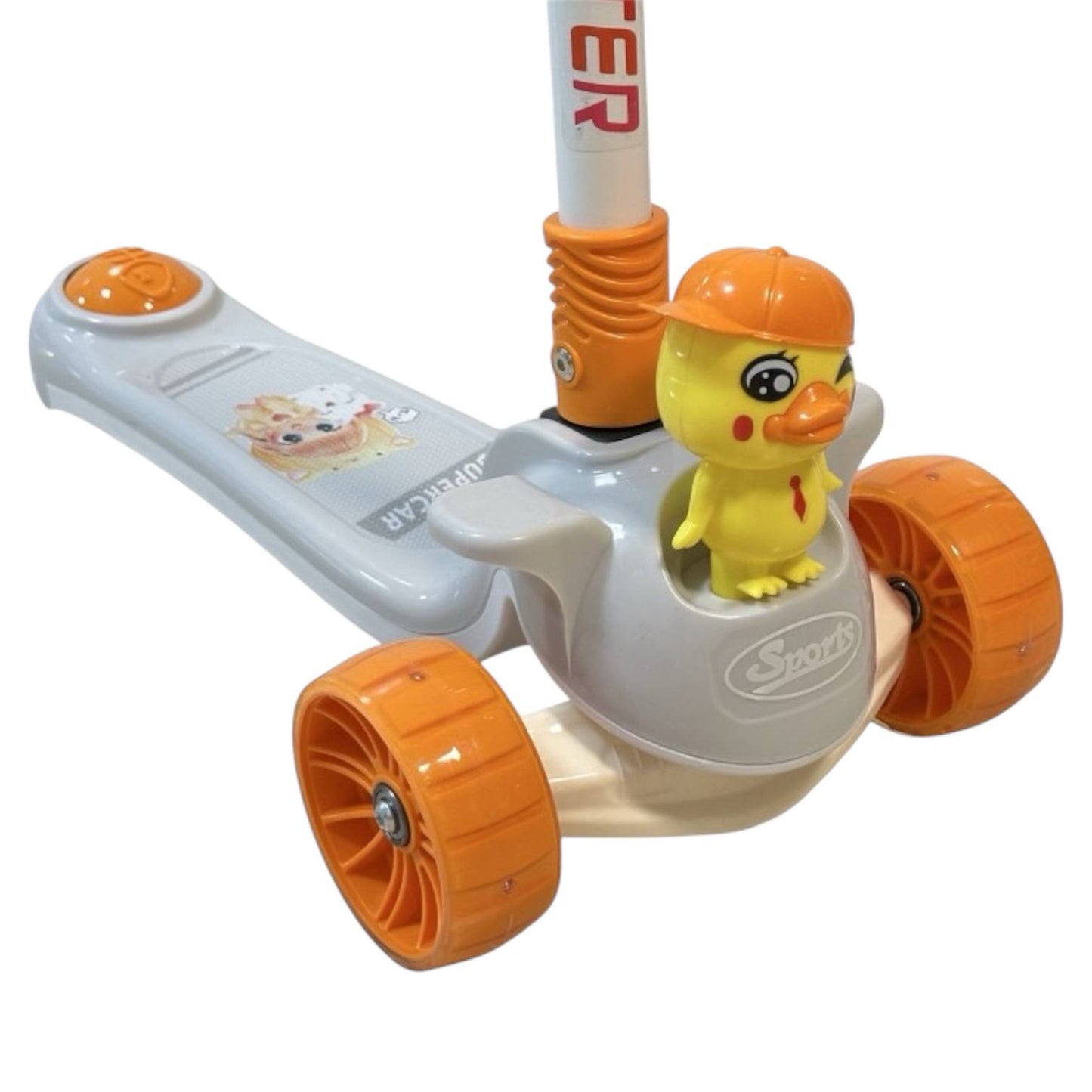 Cute Duck 3-Wheel Scooter with Lights & Music
