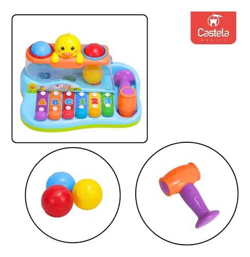 Duck Piano 3-in-1 Educational Toy – Musical Keyboard, Hammer Game & Light-Up Duck