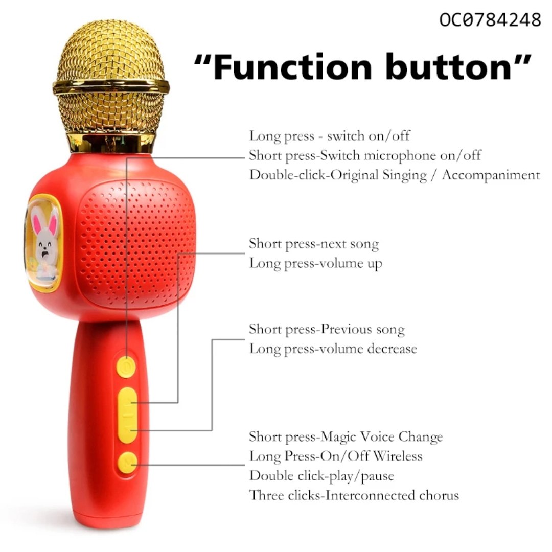 Singer Microphone 2-in-1 – Bluetooth Karaoke Microphone & Speaker for Kids