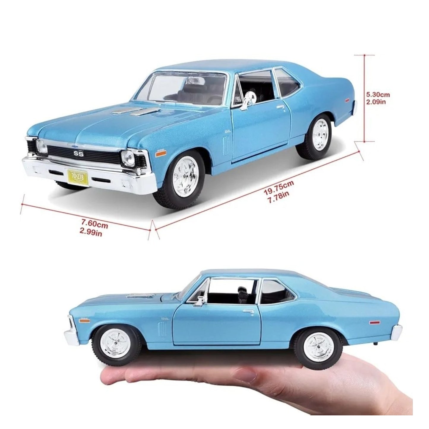 Maisto Chevrolet Nova SS 1970 1:24 Die-Cast Model Car – Special Edition