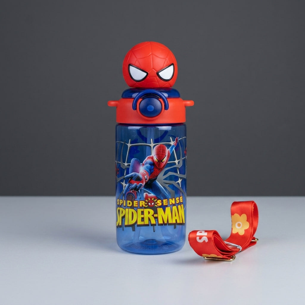 Disney Stitch & Spider-Man Kids Water Bottle – 650ml BPA-Free Bottle with Character Handle