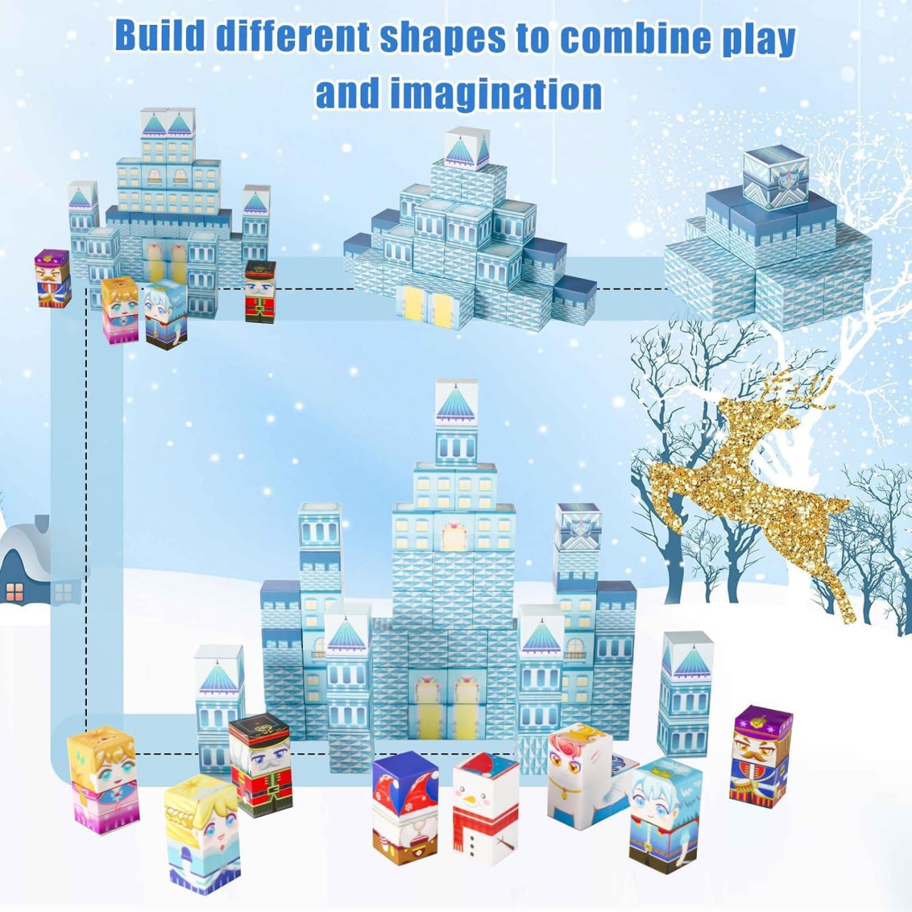Magnetic Ice Castle Building Blocks – 76-Piece Creative Construction Set