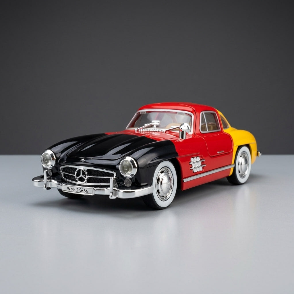 سيارة مجسمة مصبوبة من مرسيدس-بنز 300SL Gullwing بمقياس 1:22 مع إضاءة وصوت