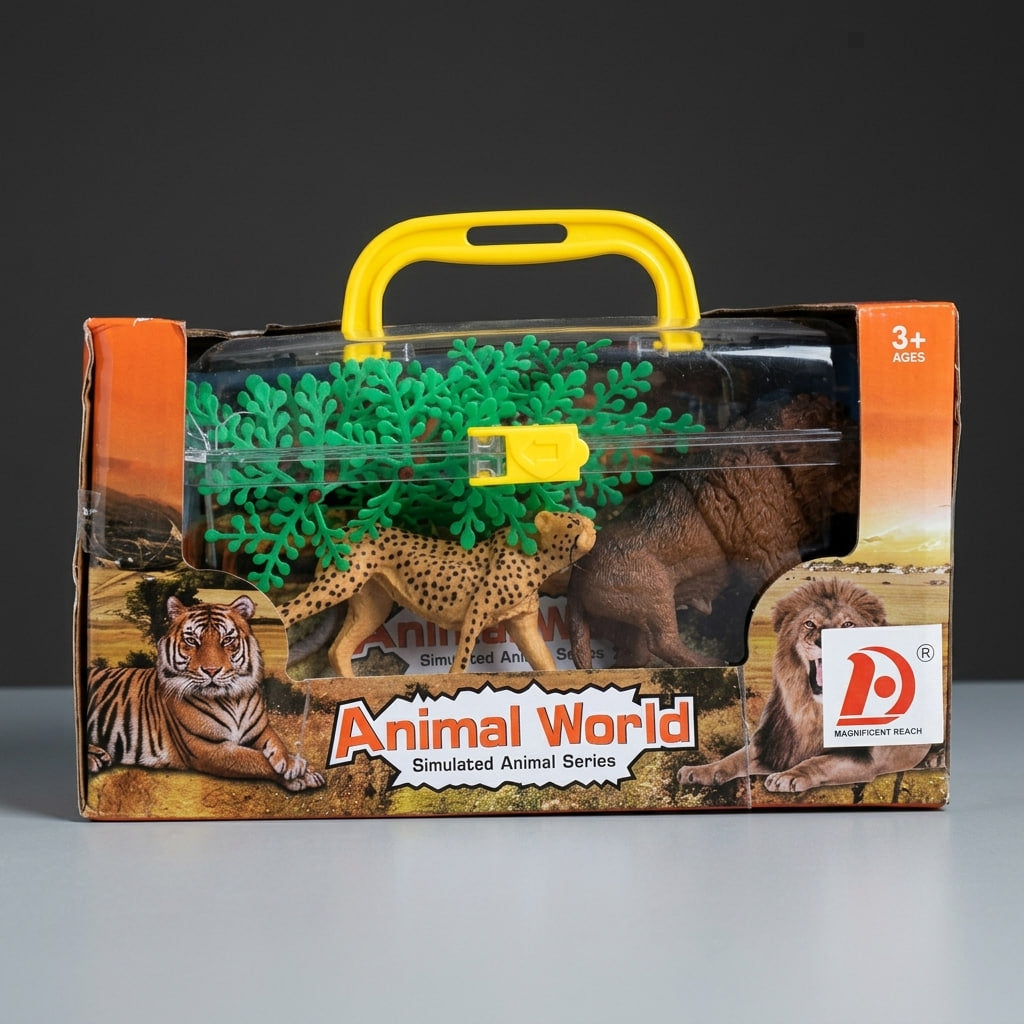 Animal World Safari Set – Wild Animals in a Portable Carry Case