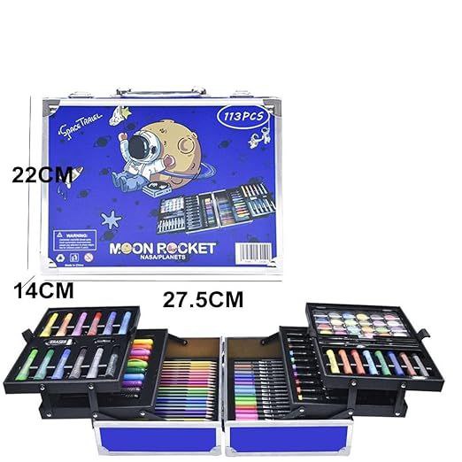 حافظة فنية معدنية فاخرة بثلاث طبقات للأطفال والكبار