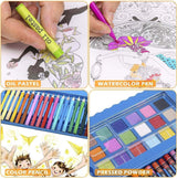 208-Piece Complete Art Set — Double-Sided Stand