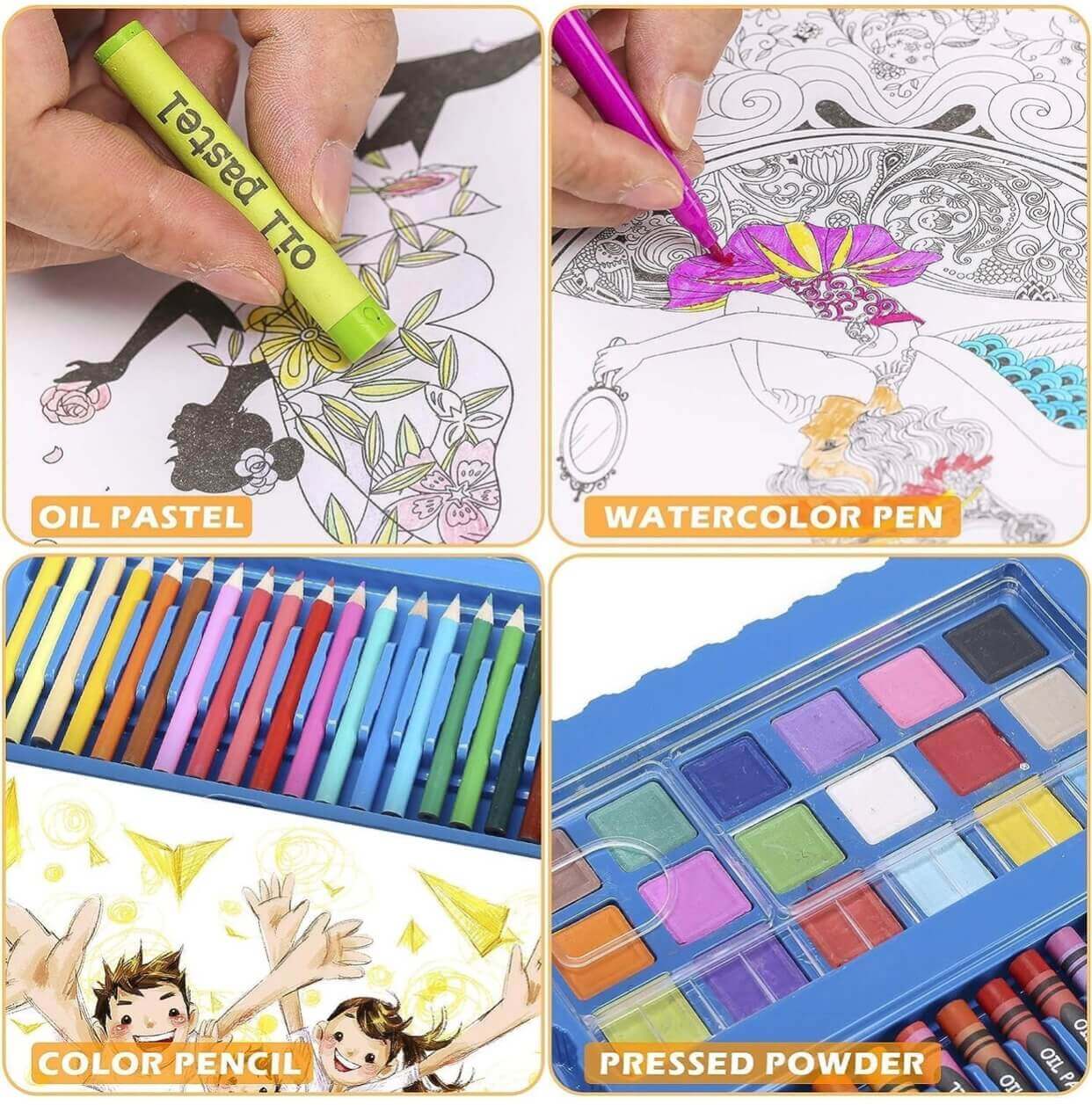 208-Piece Complete Art Set — Double-Sided Stand