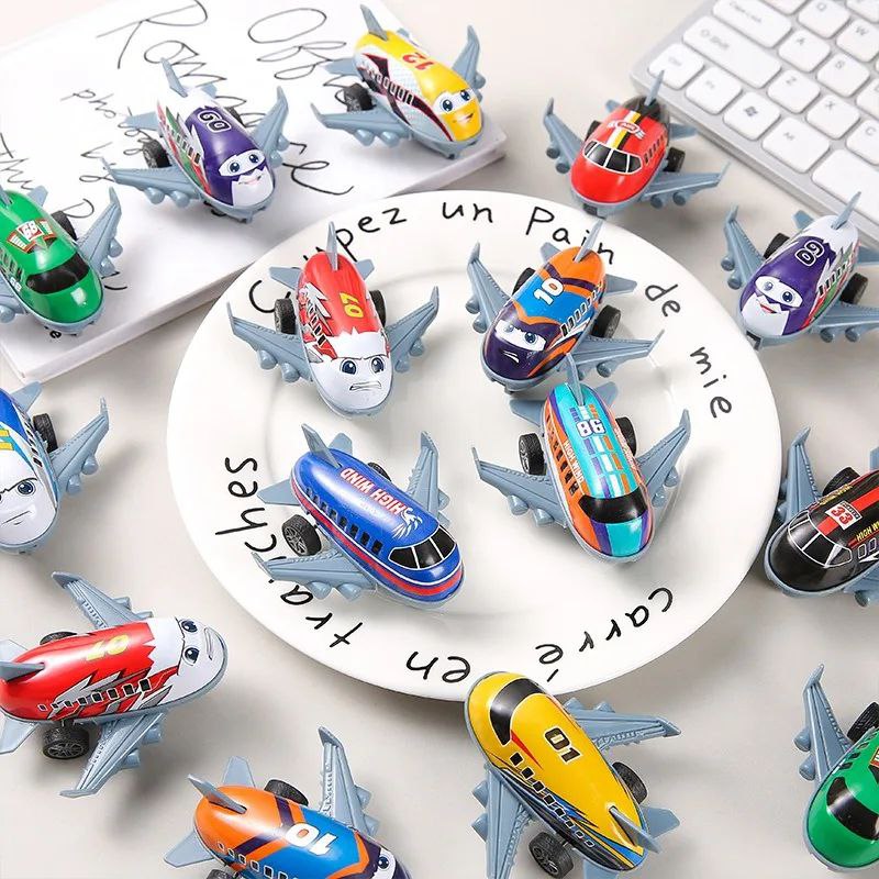 Pull-Back Toy Planes — 15-Piece Set with Storage Jar