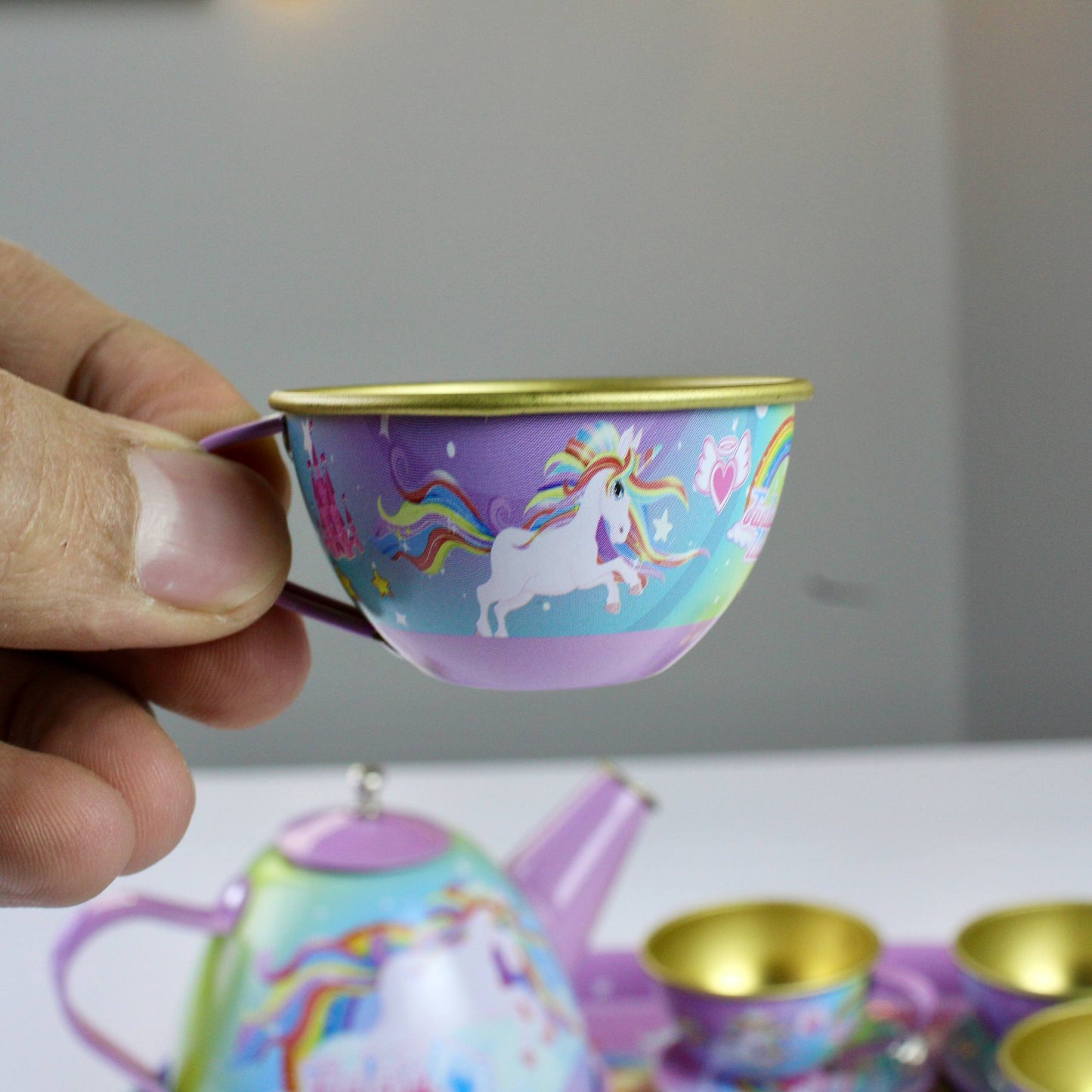 طقم شاي معدني للأطفال – يونيكورن (Fantasy Unicorn)