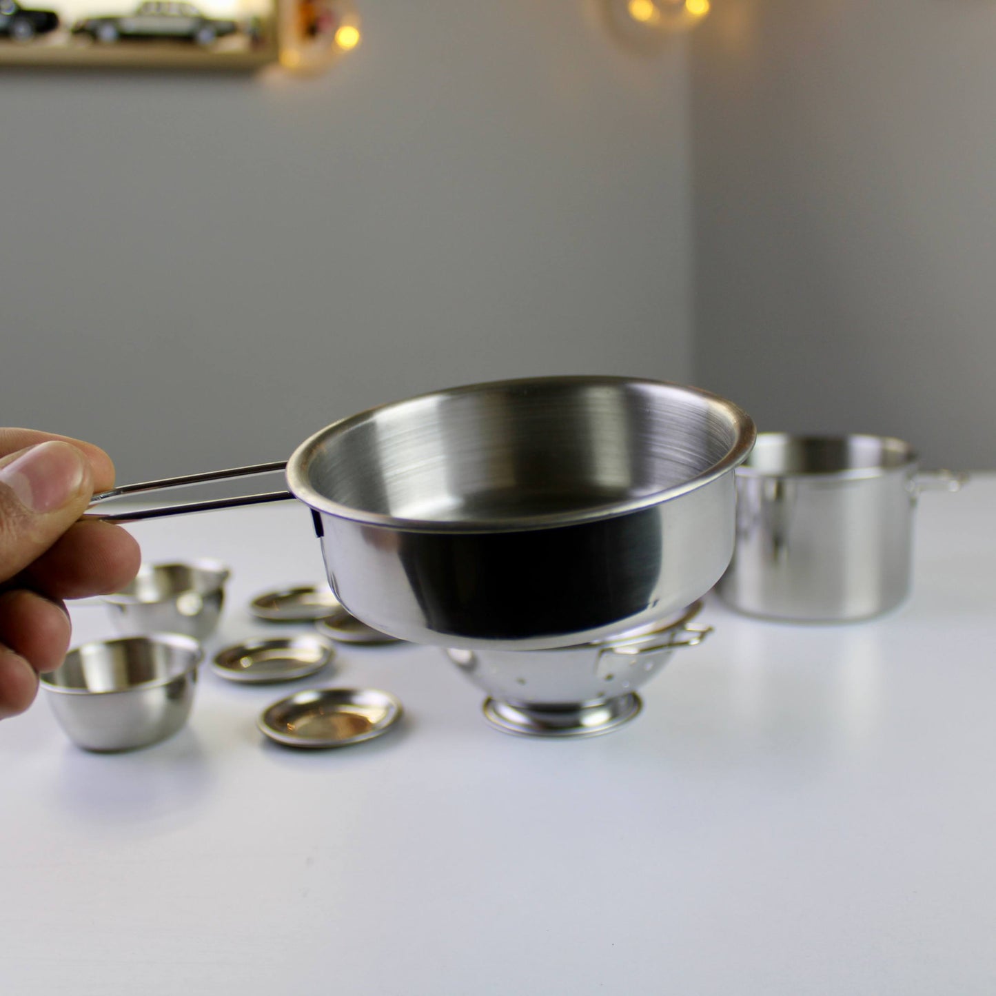 طقم أواني مطبخ للأطفال من الستانلس ستيل – 11 قطعة