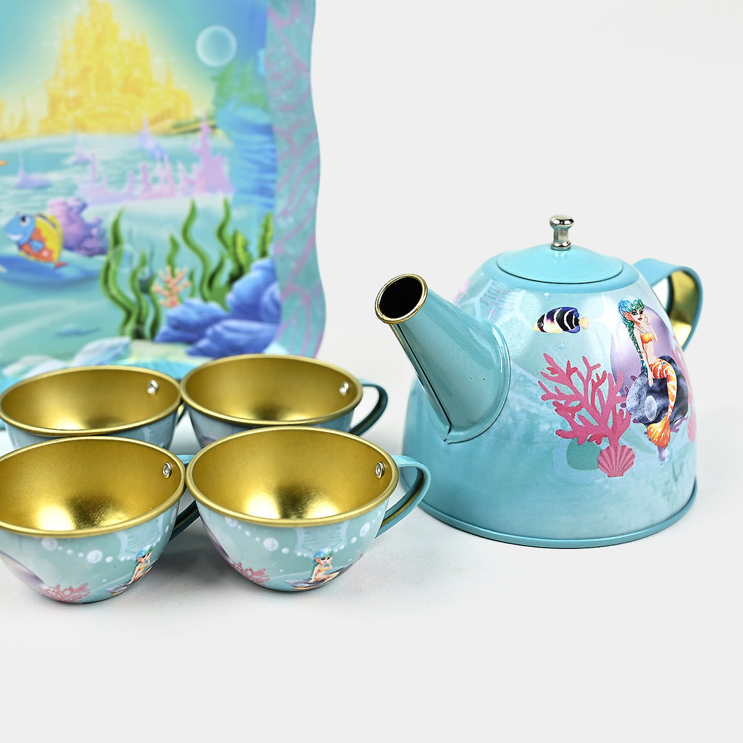 طقم شاي معدني للأطفال - بتصميم ميني ماوس وعروس البحر